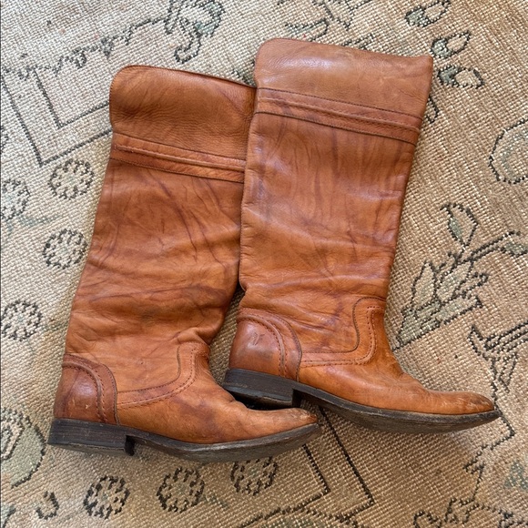 Frye Women's Brown Leather Heeled Boots - Picture 1 of 4